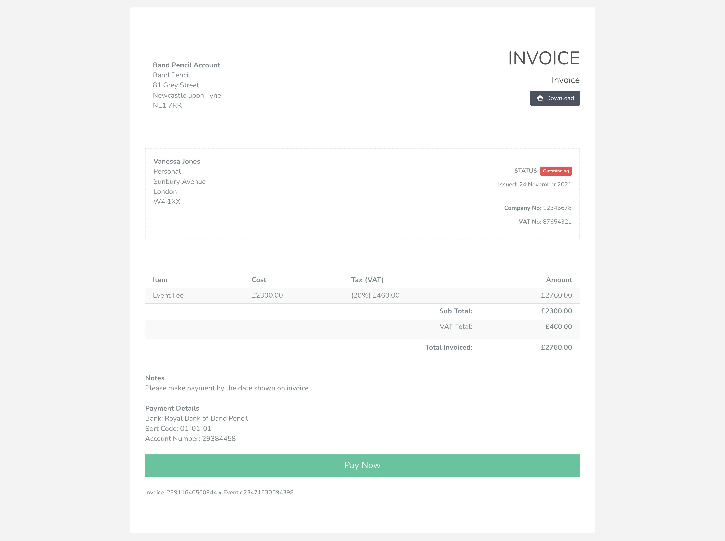 Make paying an invoice as easy as receiving one.