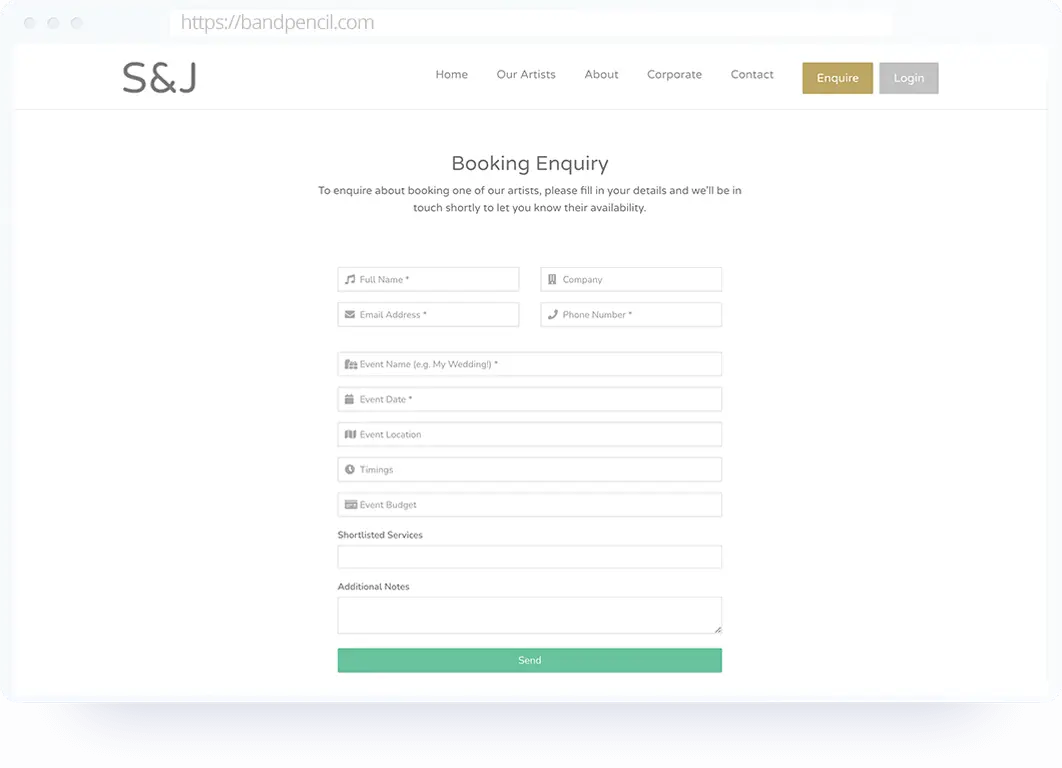 Turn website enquiries into organised bookings.